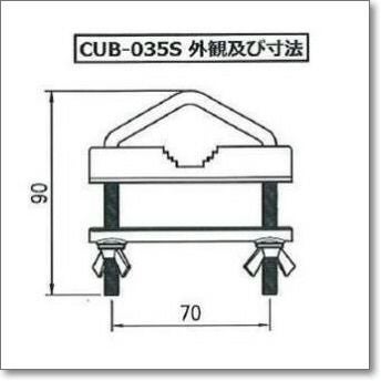 CUB-035S (CUB035S) 取付金具角U字ボルトセット【生産終了・在庫限り