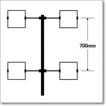 MK-4WDII (MK4WD2) 430MHz帯 スイスクワッドアンテナ 形 式:2パラ2段